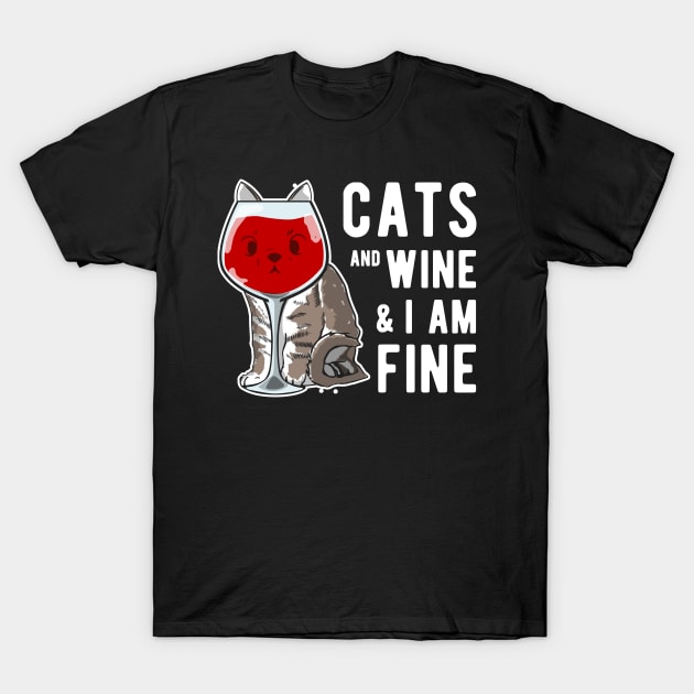 Cats Wine Design for a Cat Lover T-Shirt by Shirtglueck